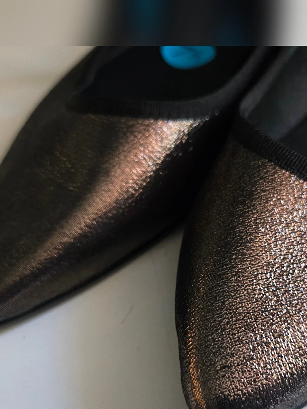 Maypol Spain Metallic Mary Jane Flats Bronze Pointed Toe Leather Size 38‎ / 7.5